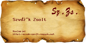 Szvák Zsolt névjegykártya